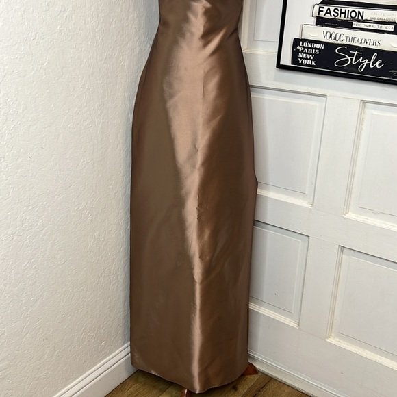 Vintage Richard Tyler Couture Pale Brown Strapless Dress Size 8 - Picture 4 of 13
